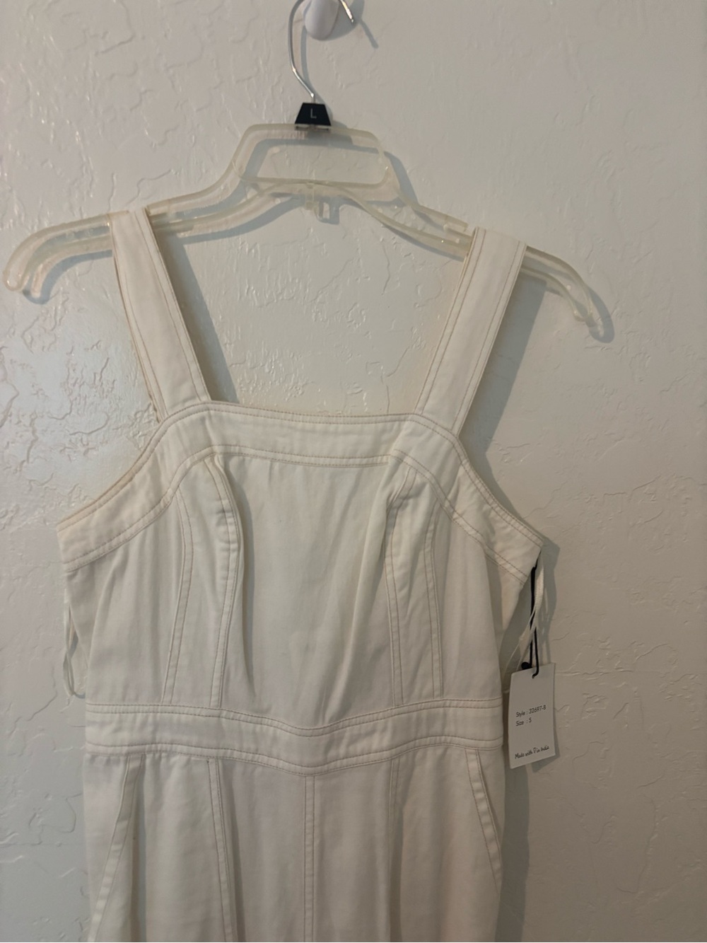 Japna Cream Smocked Bodice jumpsuit